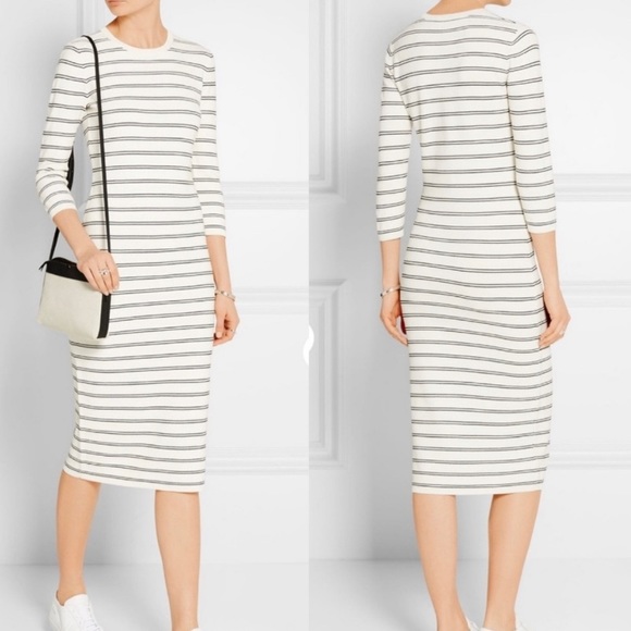 Theory Dresses & Skirts - Theory Delissa B Striped Midi Texture Dress